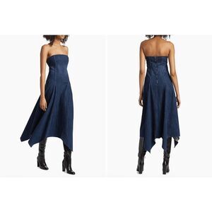 EB Denim Eliana Denim Strapless Midi-Dress Size Small $425
